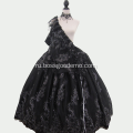 Высокое качество Черное свадебное платье